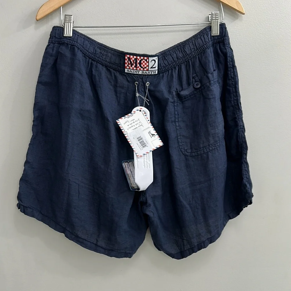 MC2 Saint Barth Gustavia linen shorts navy